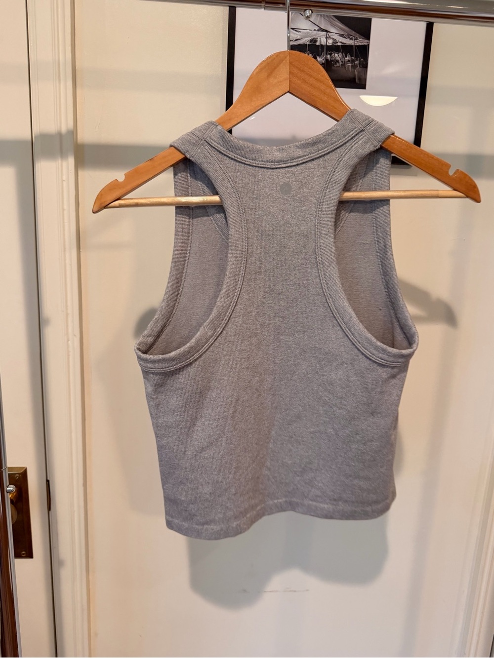 Classic Gray Ribbed Tank Top - Women's Casual Crop - Picture 2 of 2